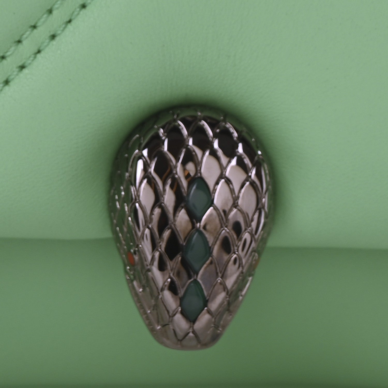 Bulgari Calfskin Matelasse Mini Serpenti Cabochon Crossbody Bag Peridot Green 8 of 10