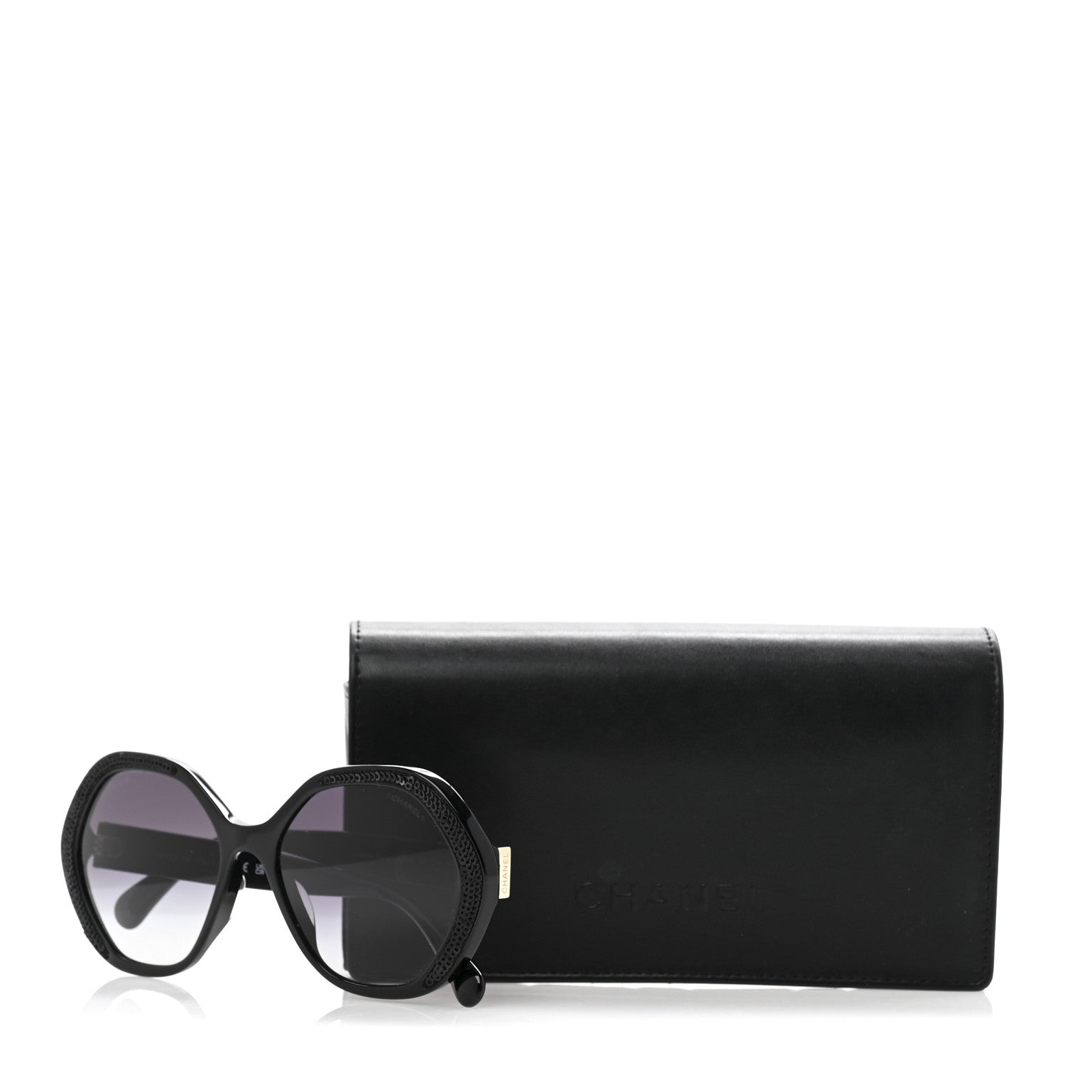 Chanel Acetate Sequin Round Sunglasses 5451-A Black 10 of 10