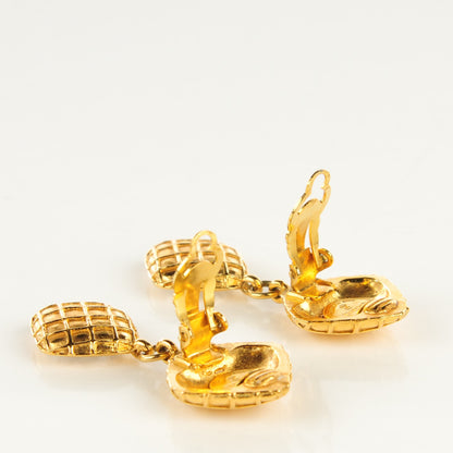 Chanel Crystal CC Clip On Earrings Gold 3 of 4