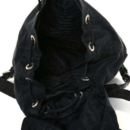 Prada Nylon Vela Saffiano Cinch Backpack Black 4 of 15