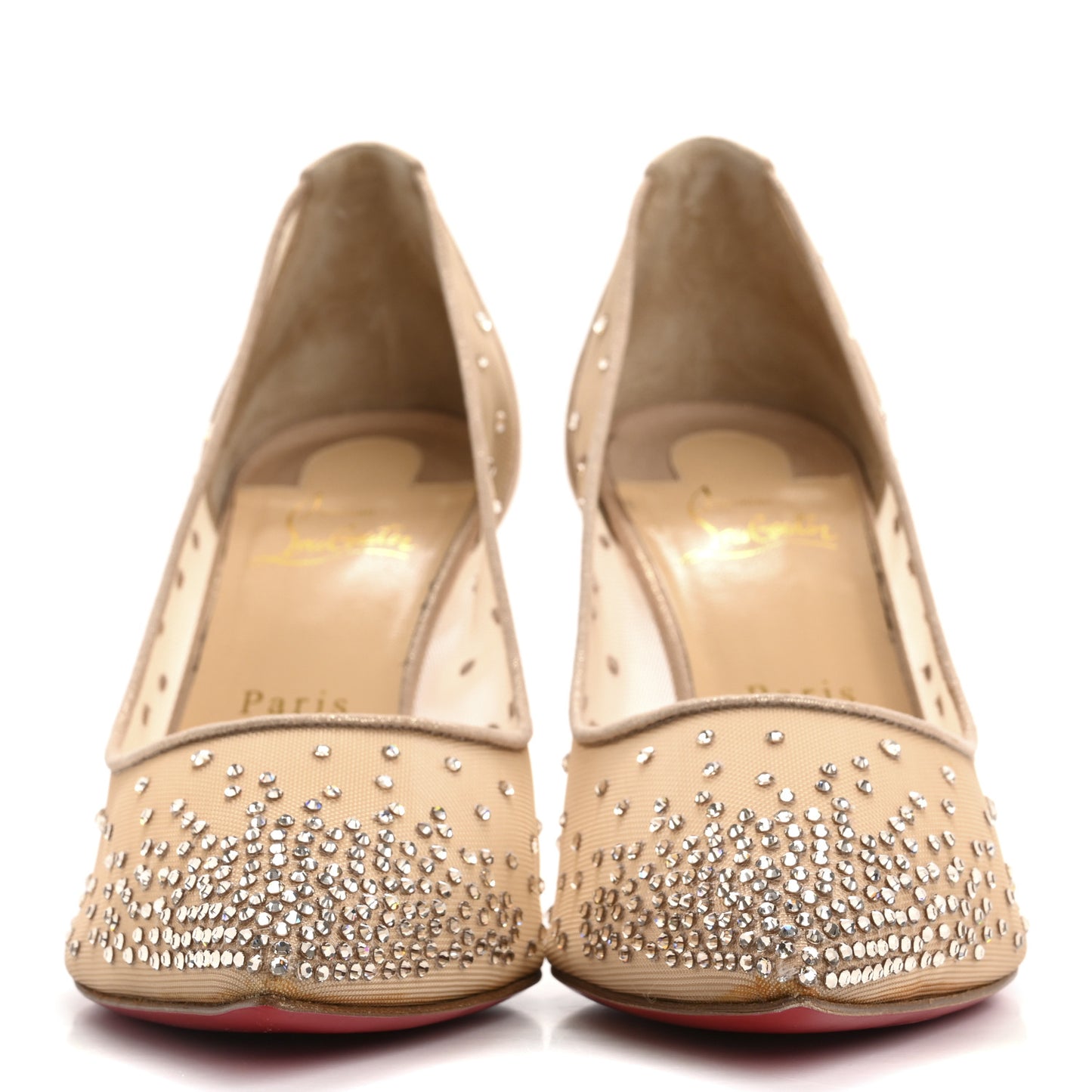 Suede Lame Crystal Strass Follies 85 Pumps 40 Light Silk