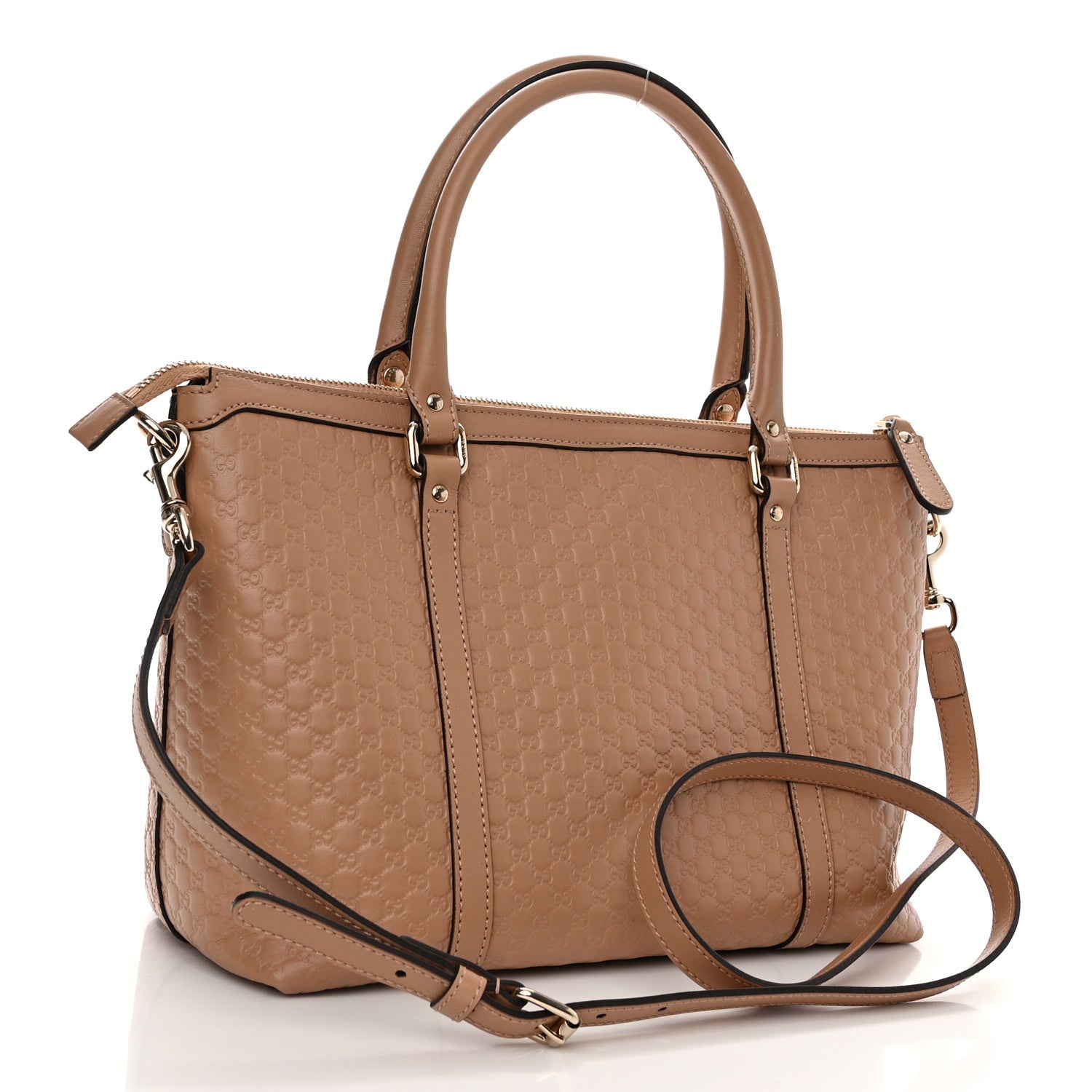 Gucci Soft Microguccissima Small Zippered Satchel Camelia 3 of 11