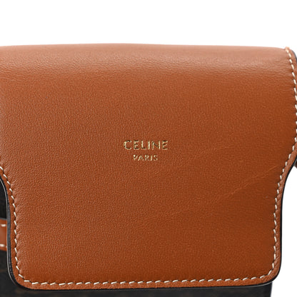 Celine Triomphe Canvas Lambskin Phone Pouch With Flap Tan 6 of 9