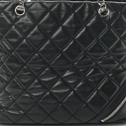 Chanel Aged Calfskin Quilted Large Cotton Club Tote Black 8 of 11