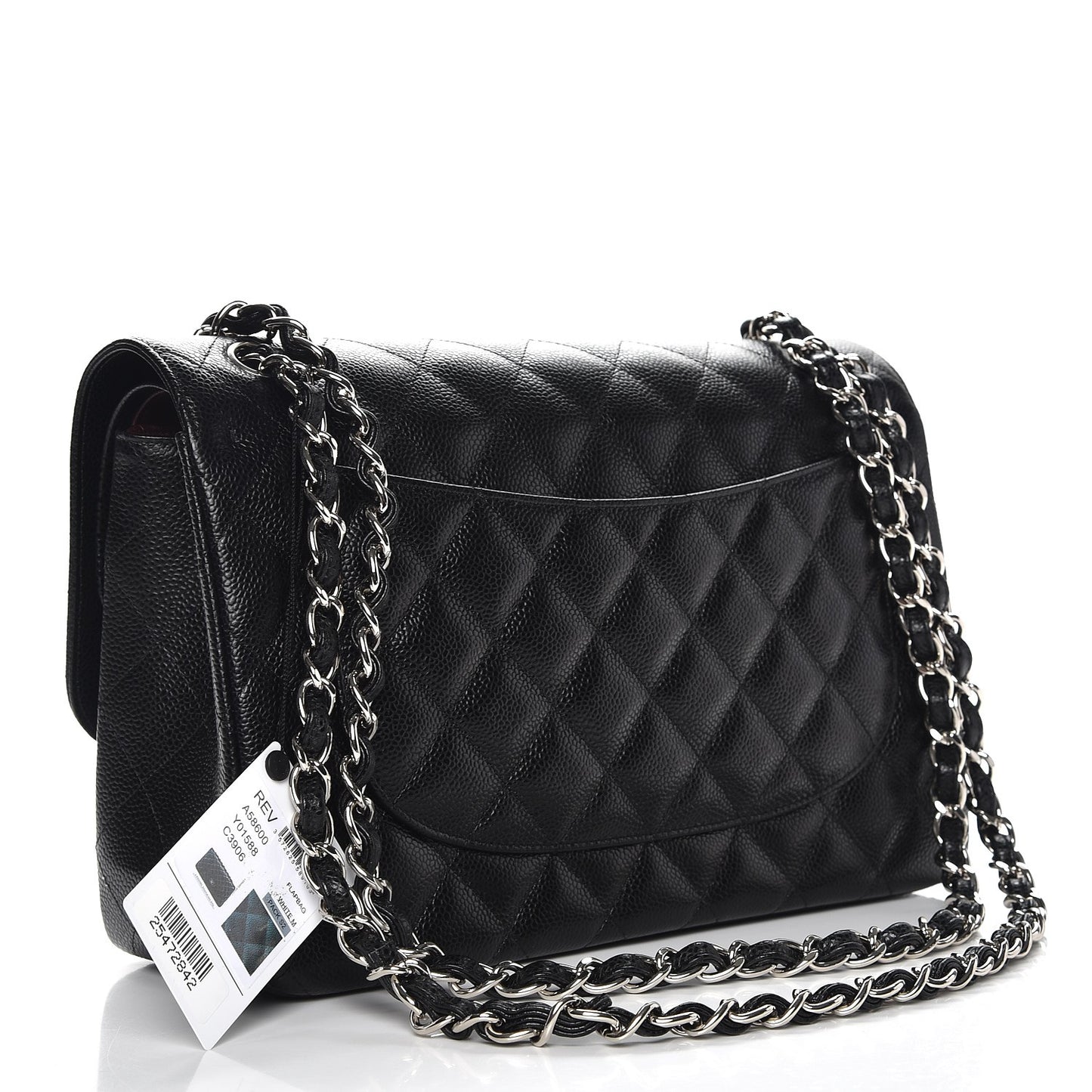 Caviar Quilted Jumbo Double Flap Black