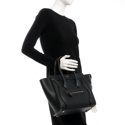 Celine Smooth Calfskin Micro Luggage Black 2 of 9