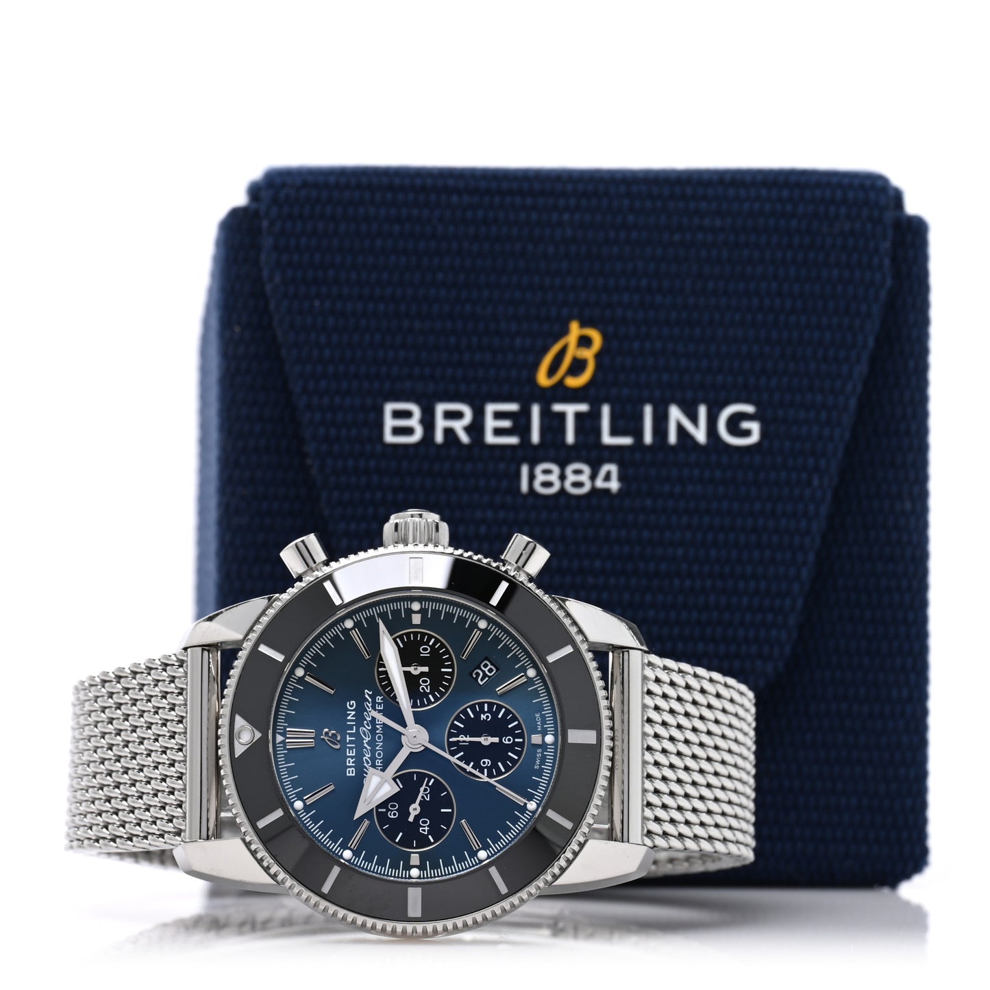 Stainless Steel 44mm Superocean Heritage II Chronograph Automatic Watch Blue AB0162121C1A1