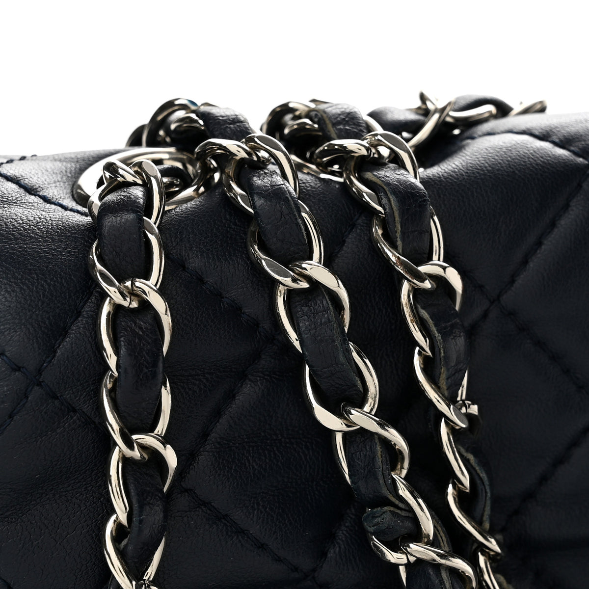 Chanel Lambskin Quilted Medium By 4 Flap Navy 12 of 13