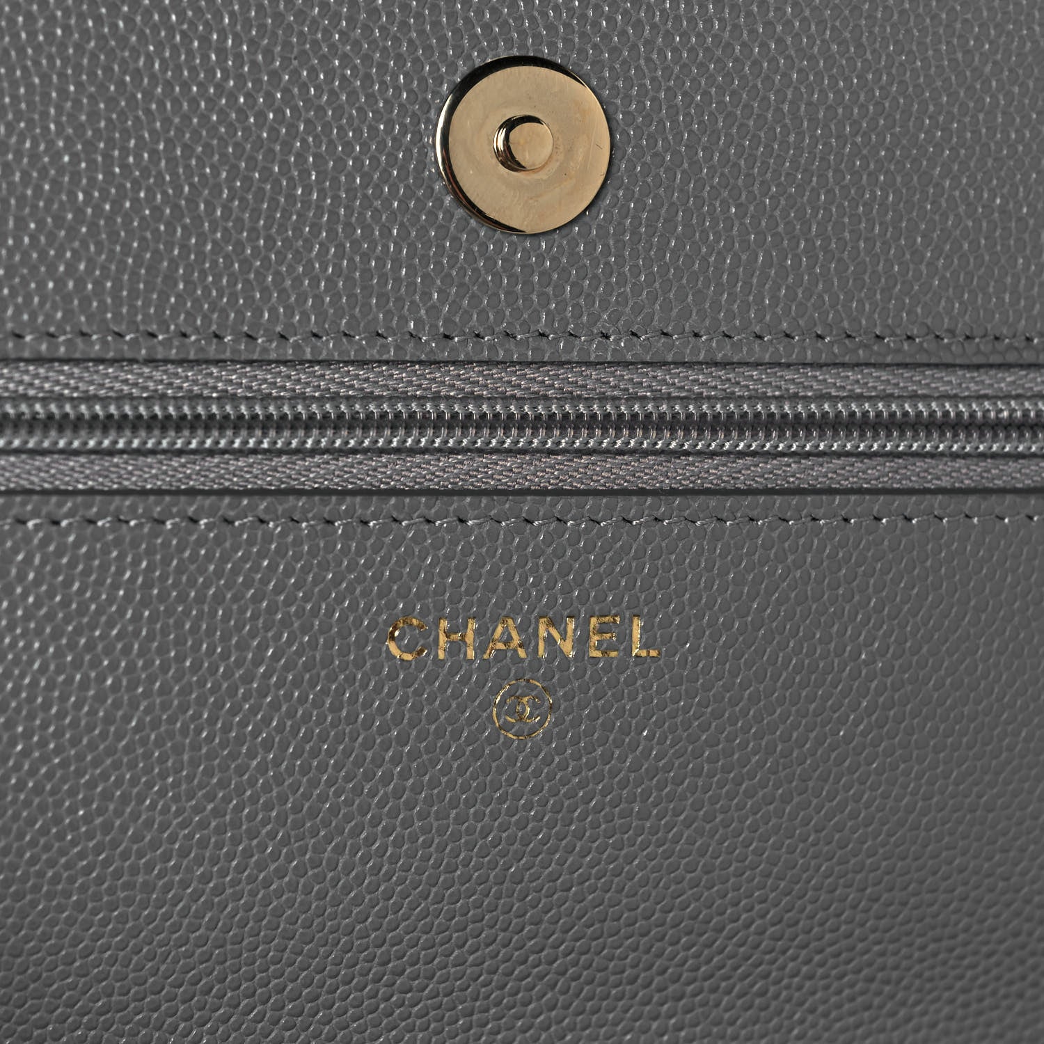 Chanel Caviar Quilted Wallet On Chain WOC Dark Grey 9 of 12