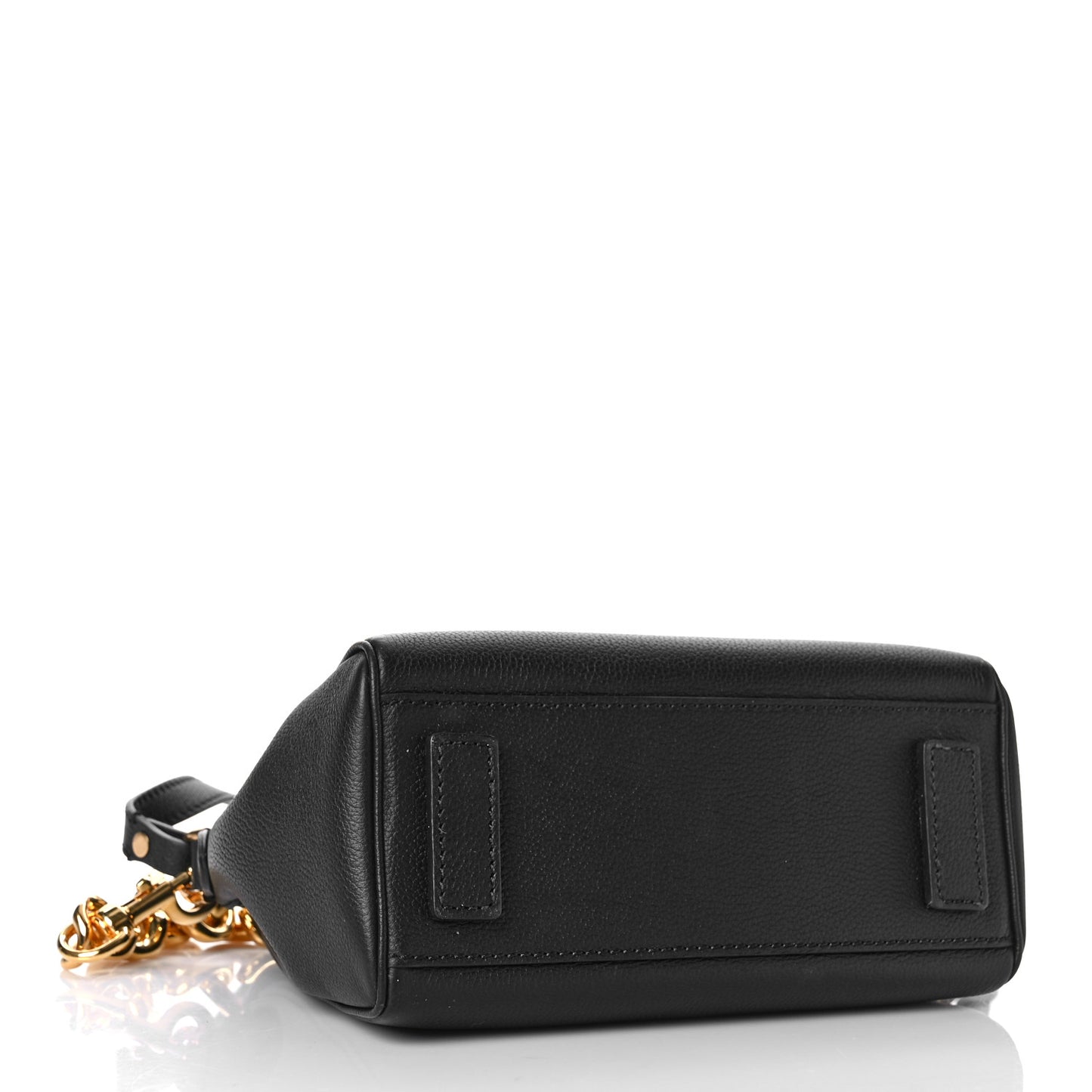 Grained Calfskin Small La Medusa Top Handle Bag Black