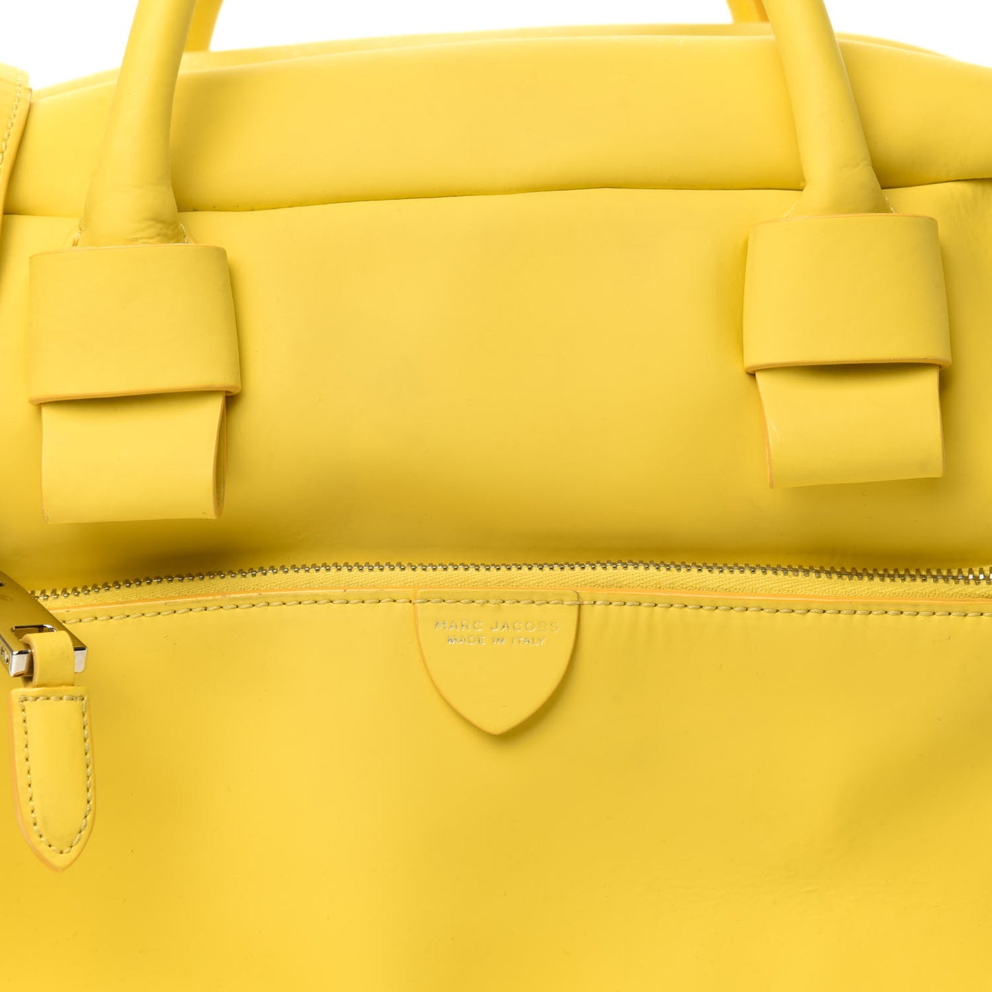 Rubber Coated Calfskin Antonia Satchel Yellow