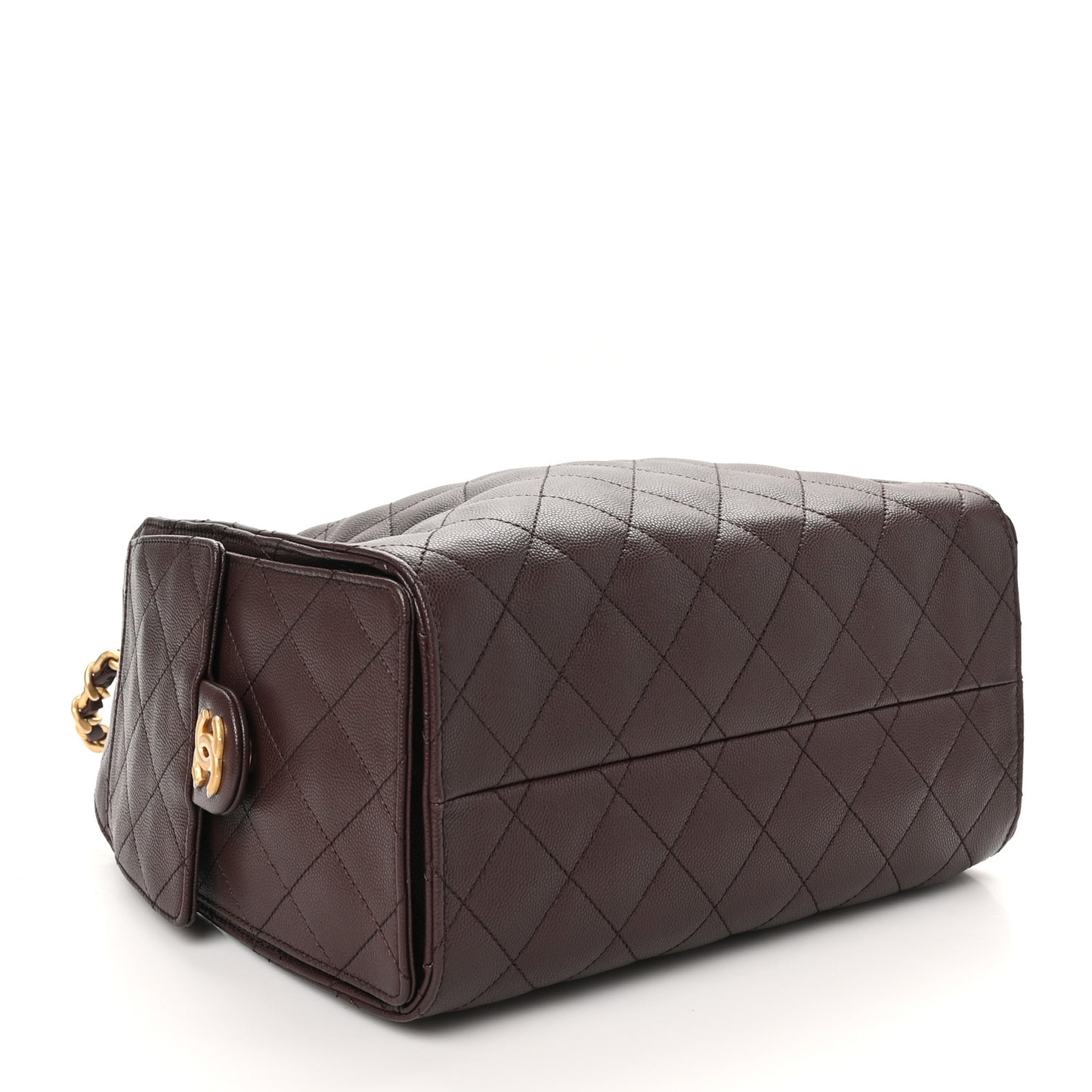 Caviar Quilted Small Chanel 25 Handbag Dark Brown