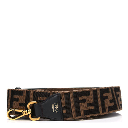 Fendi Ribbon Vitello Century FF 1974 Flat Studded Strap You Fango Marrone Ebano 1 of 5