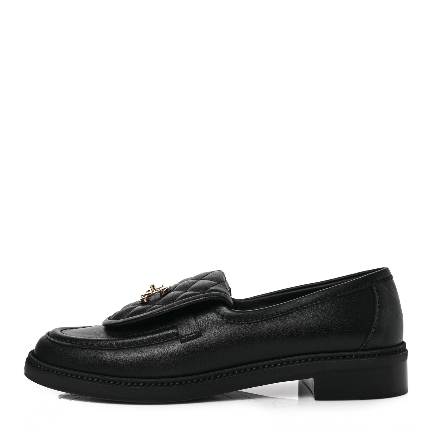 Chanel Lambskin Quilted CC Turnlock Loafers 41 Black 1 of 8