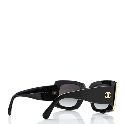 Chanel Acetate Rectangle Sunglasses 5435 Black 4 of 8