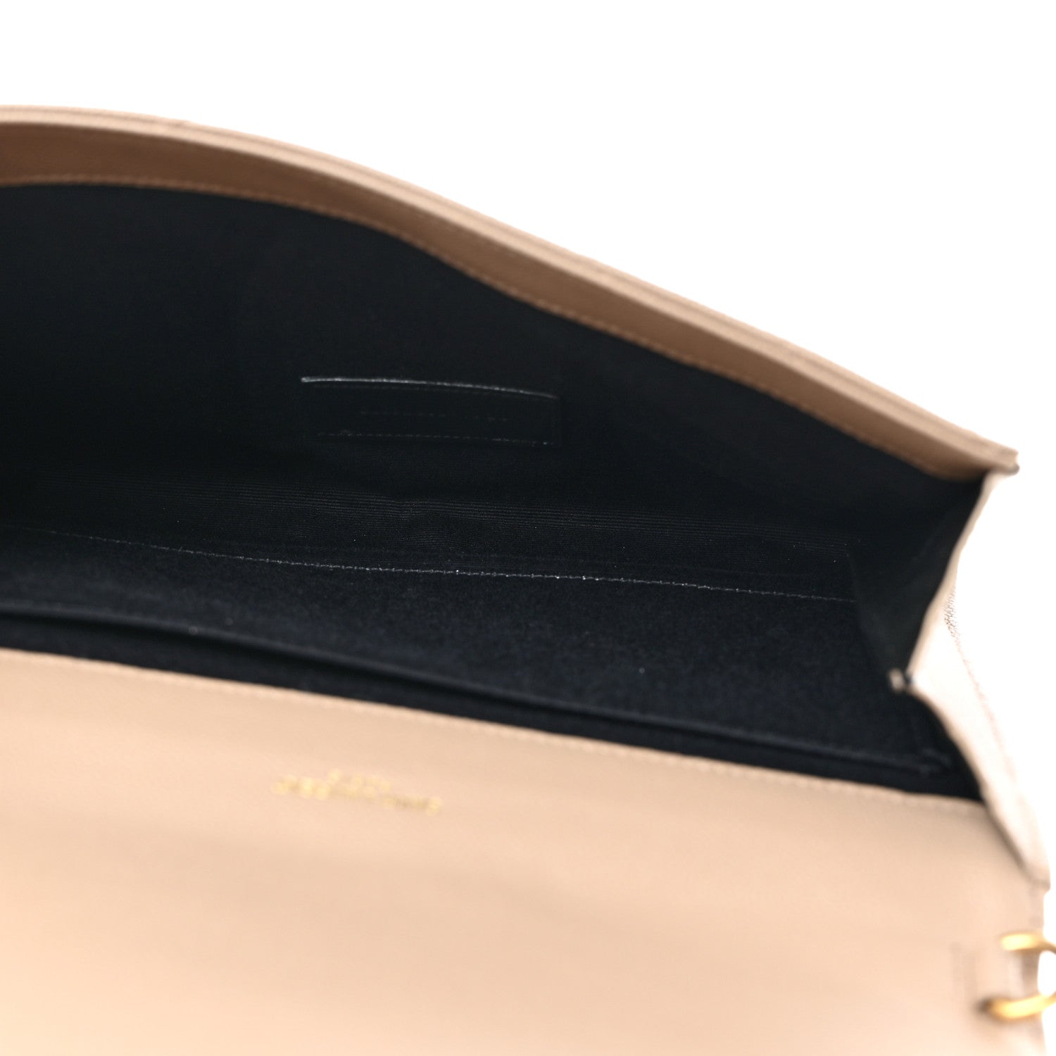 Saint Laurent Grain De Poudre Matelasse Chevron Monogram Envelope Clutch Dark Beige 5 of 7