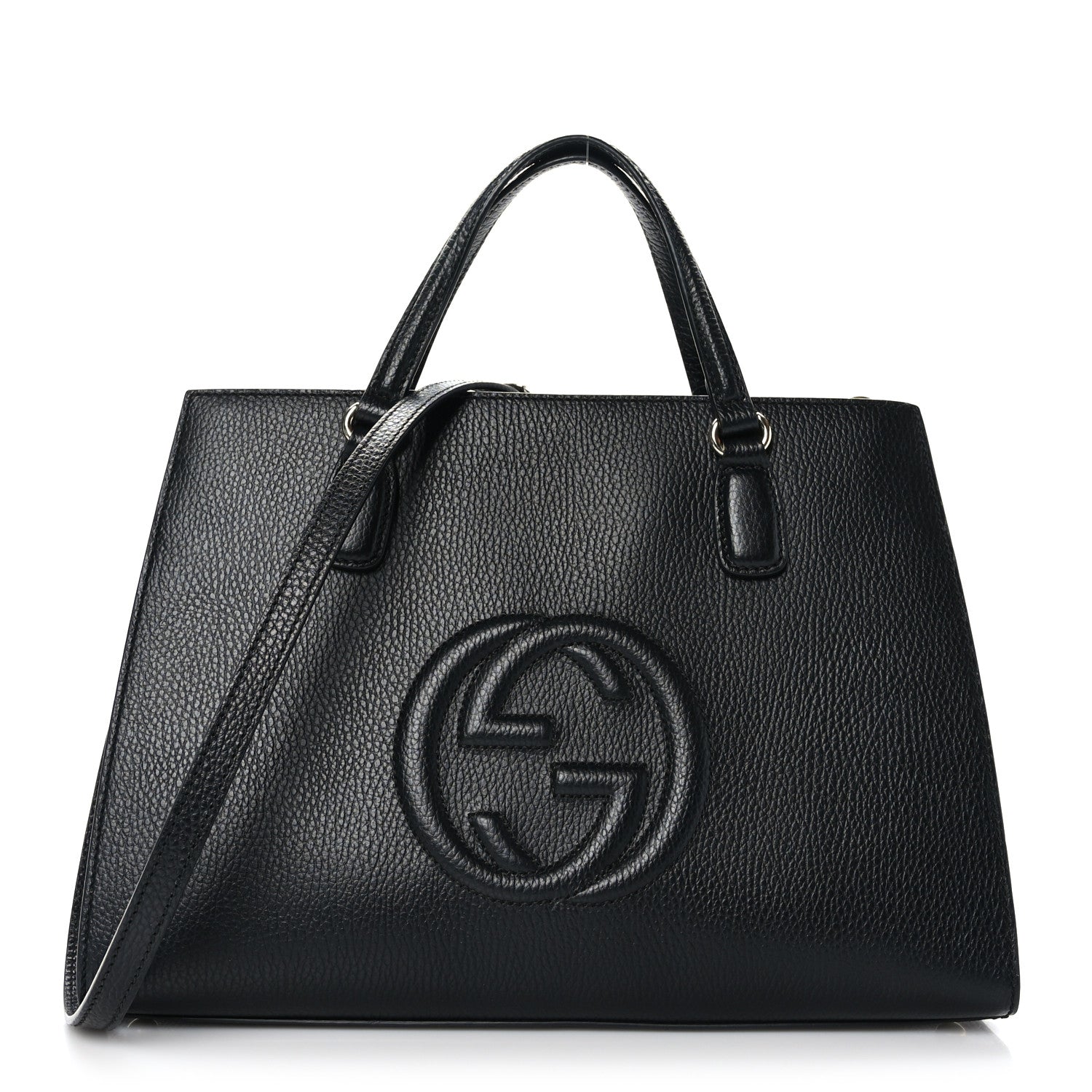 Gucci Dollar Calfskin Large Soho Top Handle Satchel Black 1 of 9