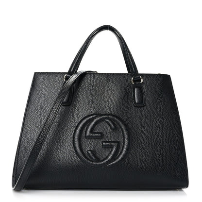 Gucci Dollar Calfskin Large Soho Top Handle Satchel Black 1 of 9