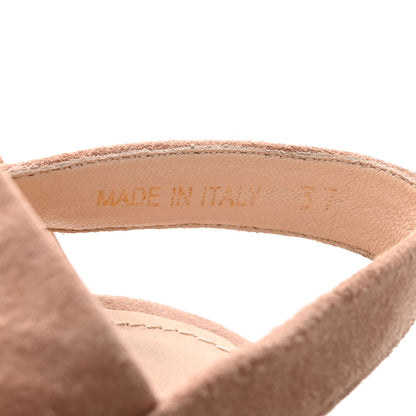 Prada Suede Crisscross Platform 20/65mm Sandals 37 Taupe 8 of 14