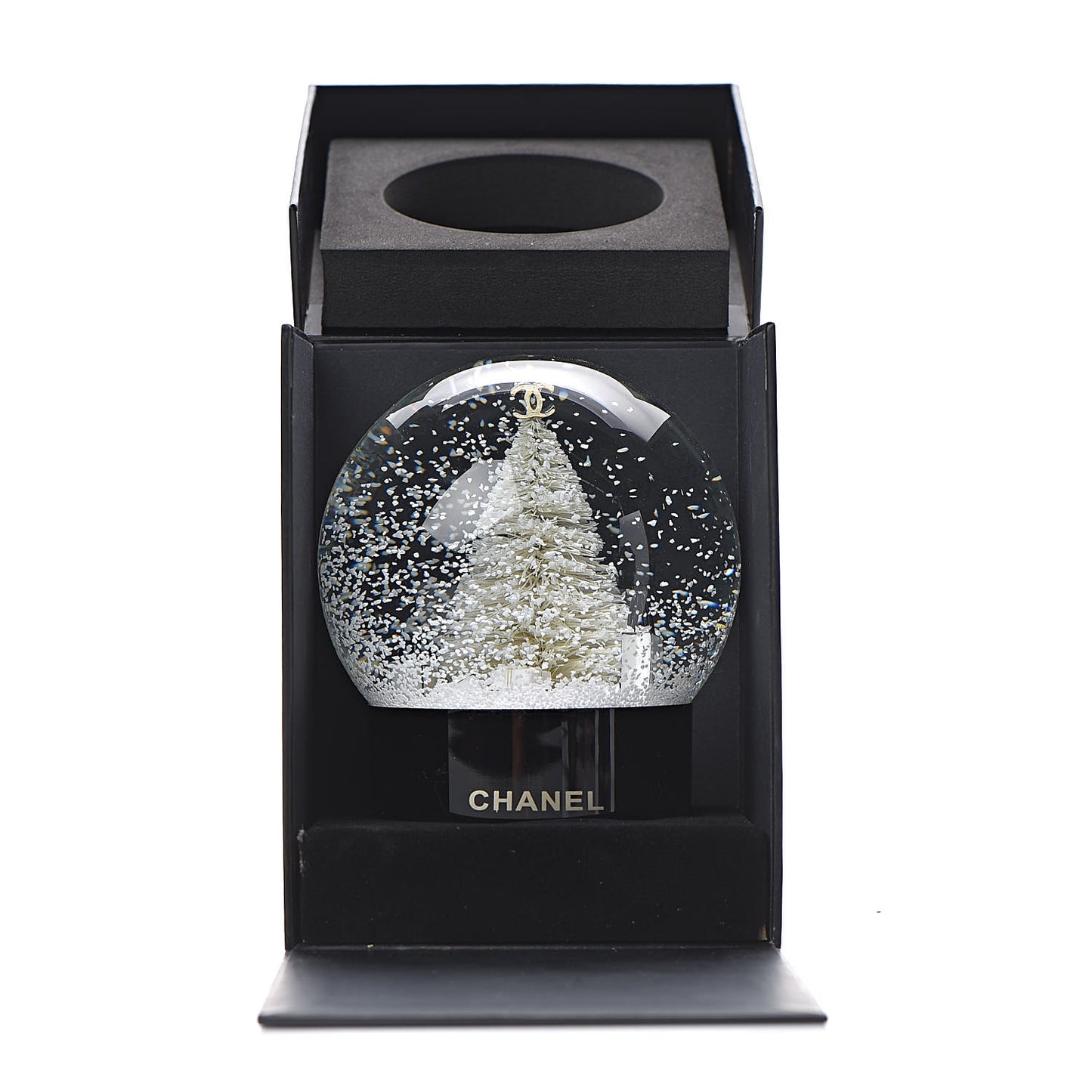 Glass Christmas Tree Shopping Bag Snow Globe