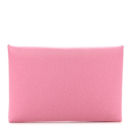 Hermes Epsom Calvi Duo Card Case Rose Confetti 1 of 8