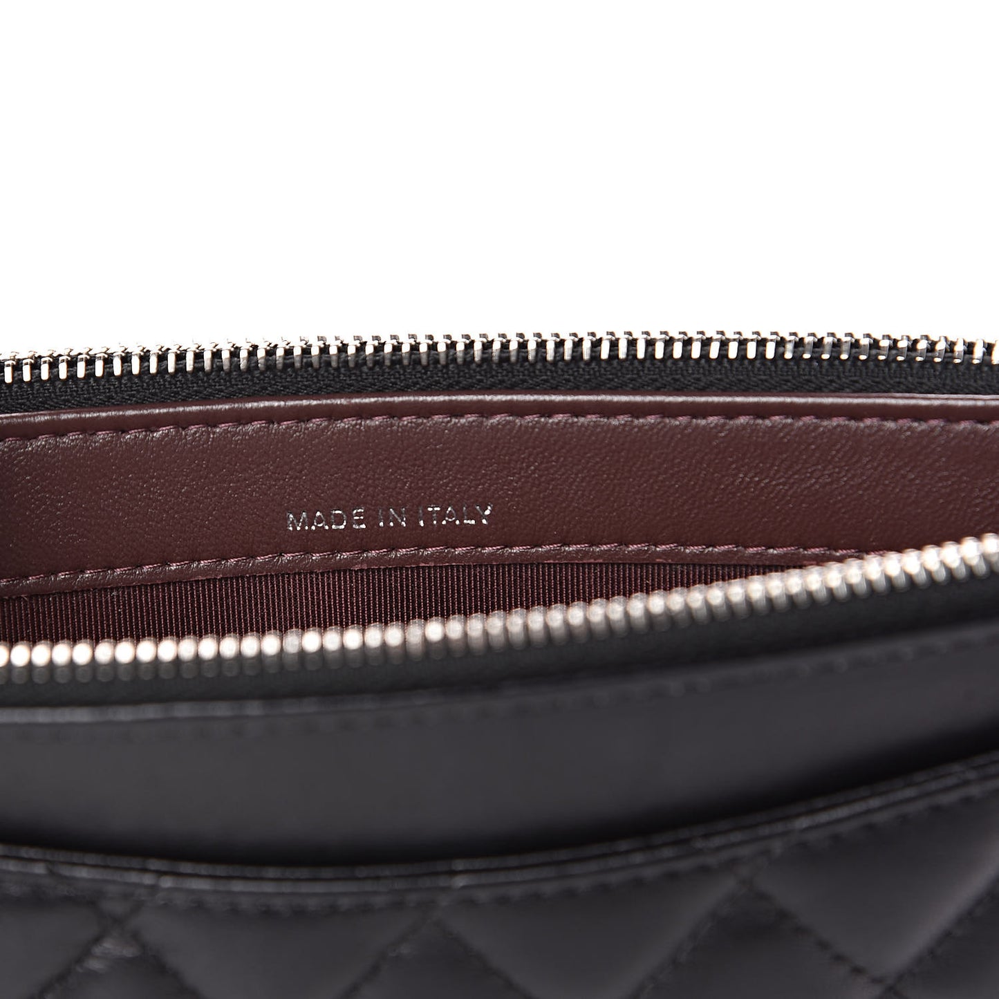 Lambskin Quilted Small Clutch With Chain Black