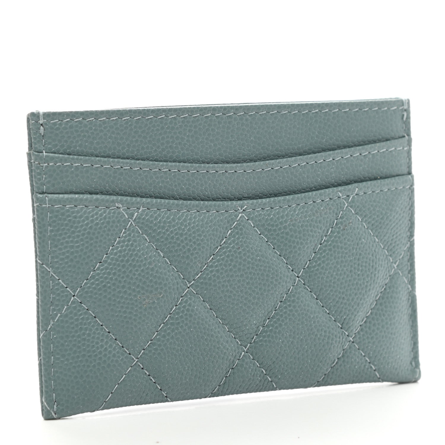 Chanel Iridescent Caviar Quilted Card Holder Light Blue 3 of 8