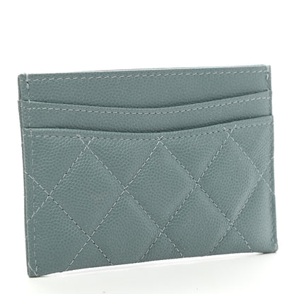 Chanel Iridescent Caviar Quilted Card Holder Light Blue 3 of 8
