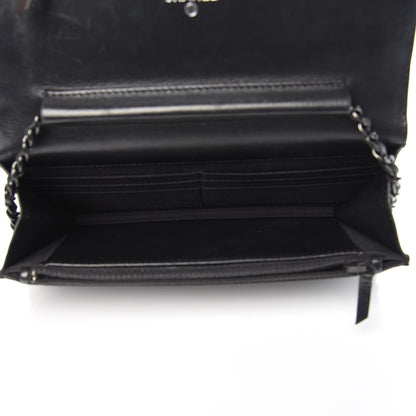 Chanel Lambskin Chevron Quilted Wallet On Chain WOC So Black 5 of 11