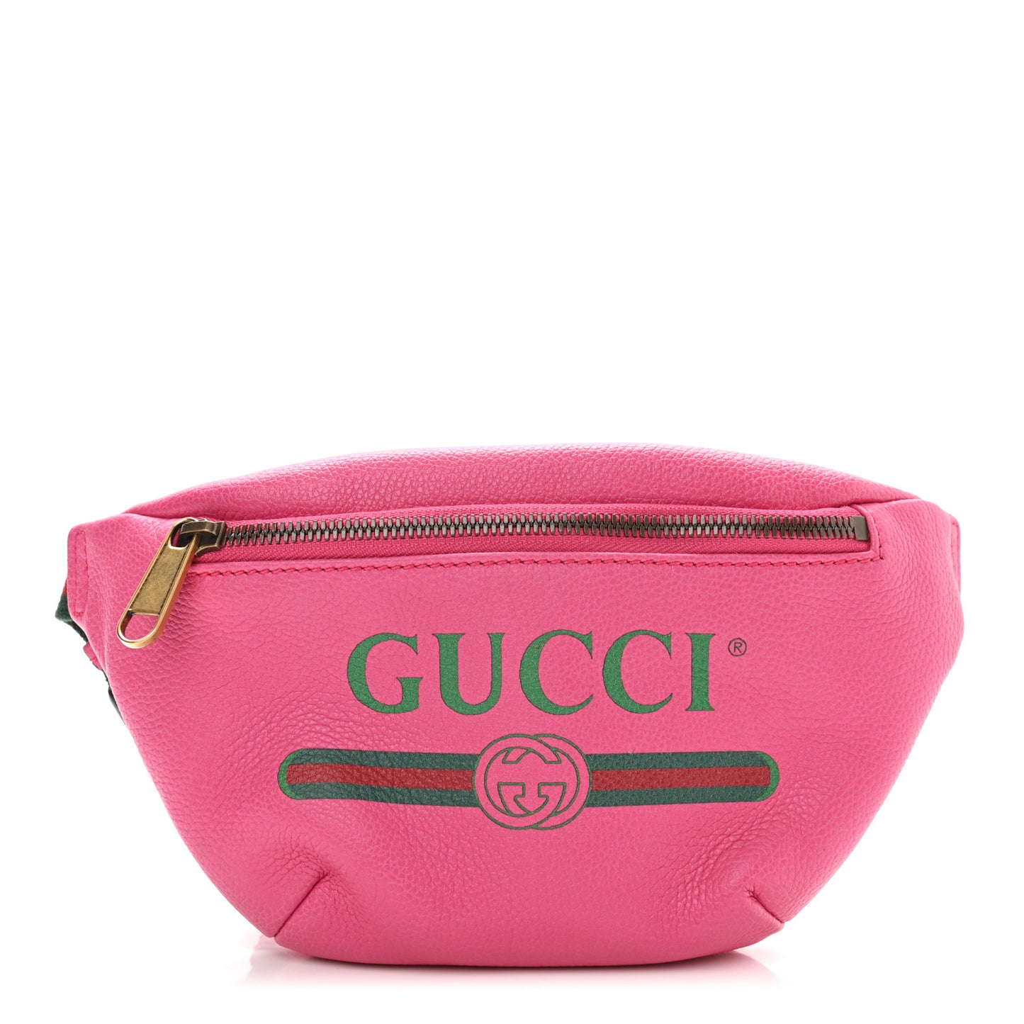 Grained Calfskin Small Logo Belt Bag Box Pink Green