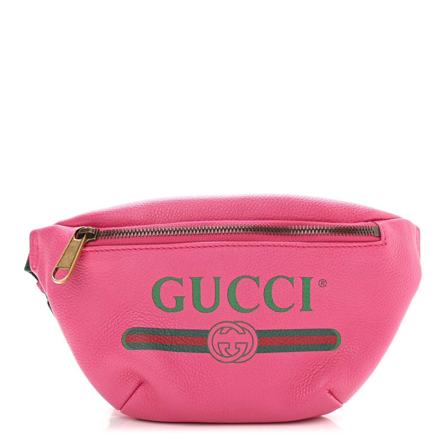 Gucci Grained Calfskin Small Logo Belt Bag Box Pink Green 1 of 9