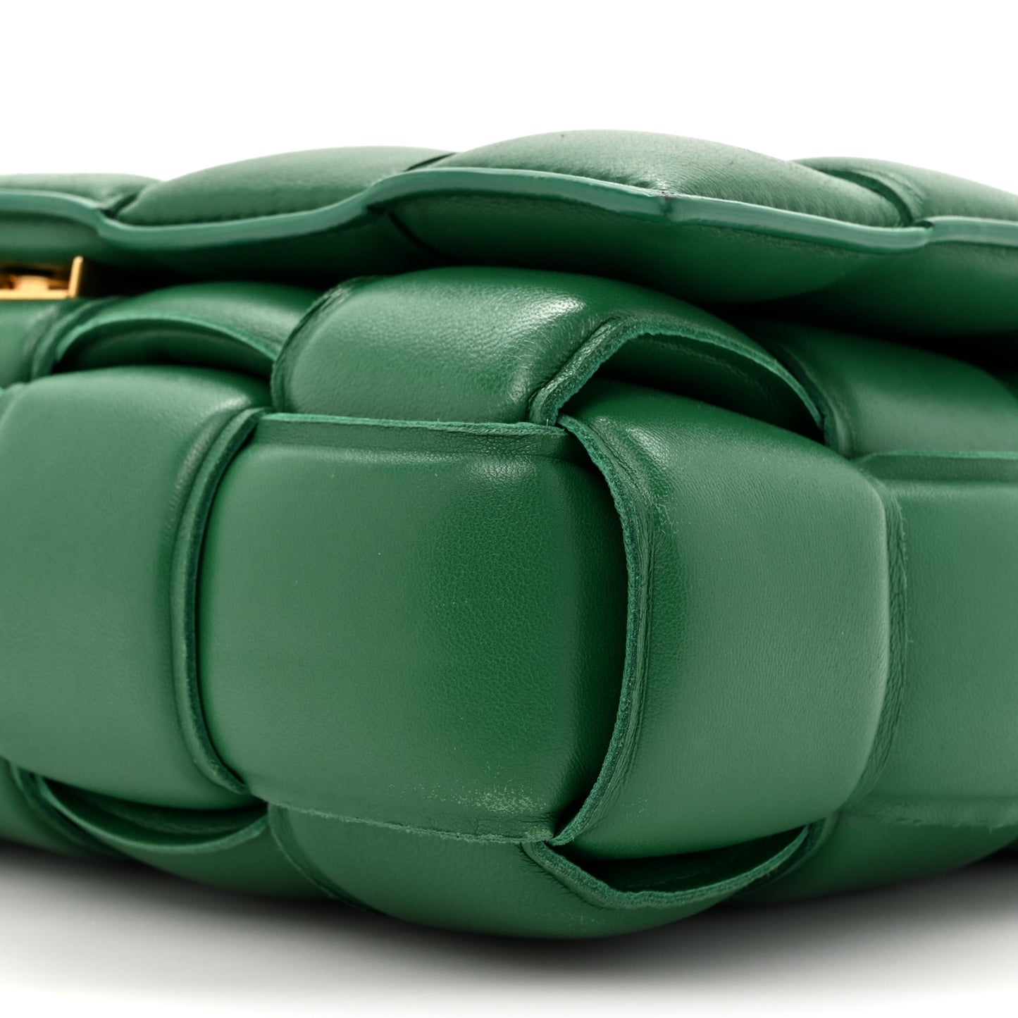 Lambskin Maxi Intreccio Padded Chain Cassette Crossbody Bag Racing Green