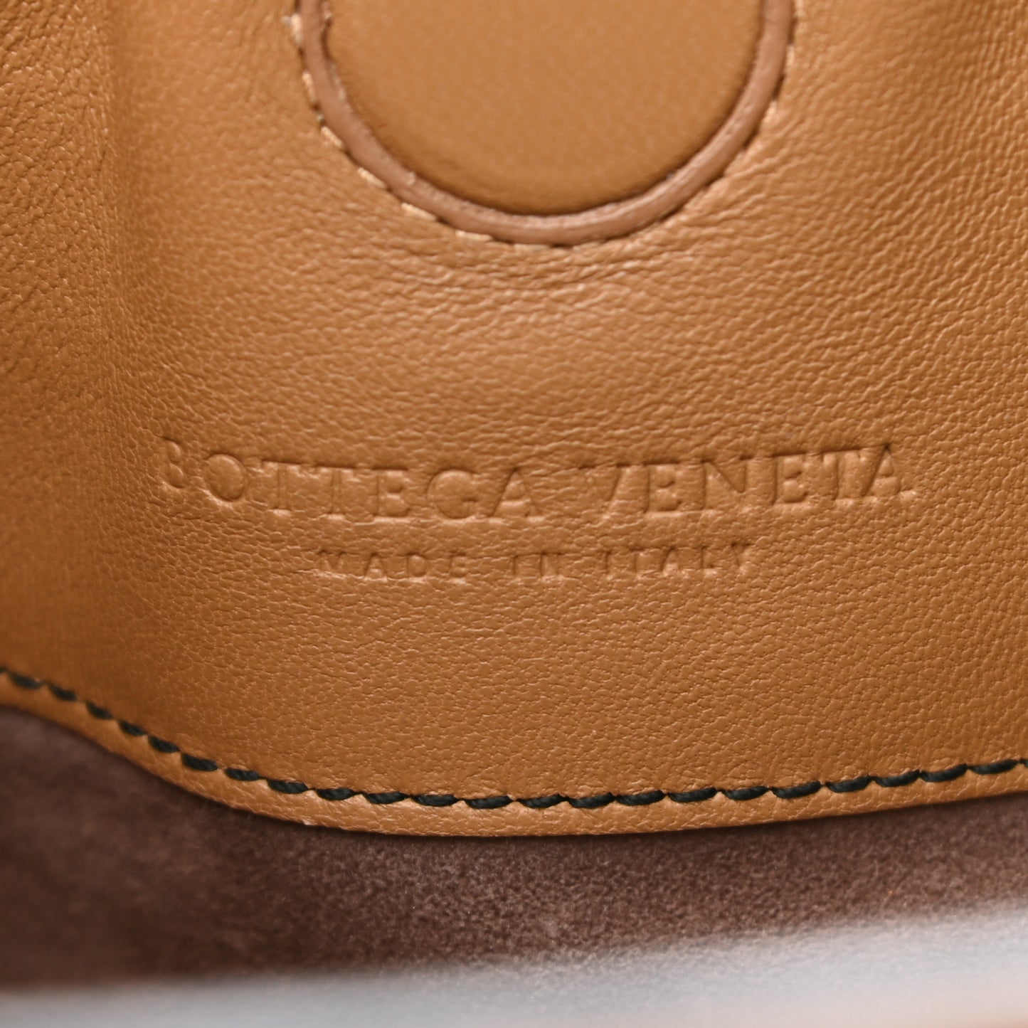 Nappa Intrecciato Top Handle Tote Camel