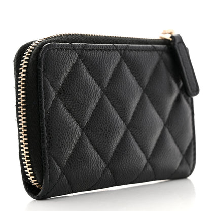 Chanel Caviar Quilted Zipped Key Holder Case Black 3 of 8