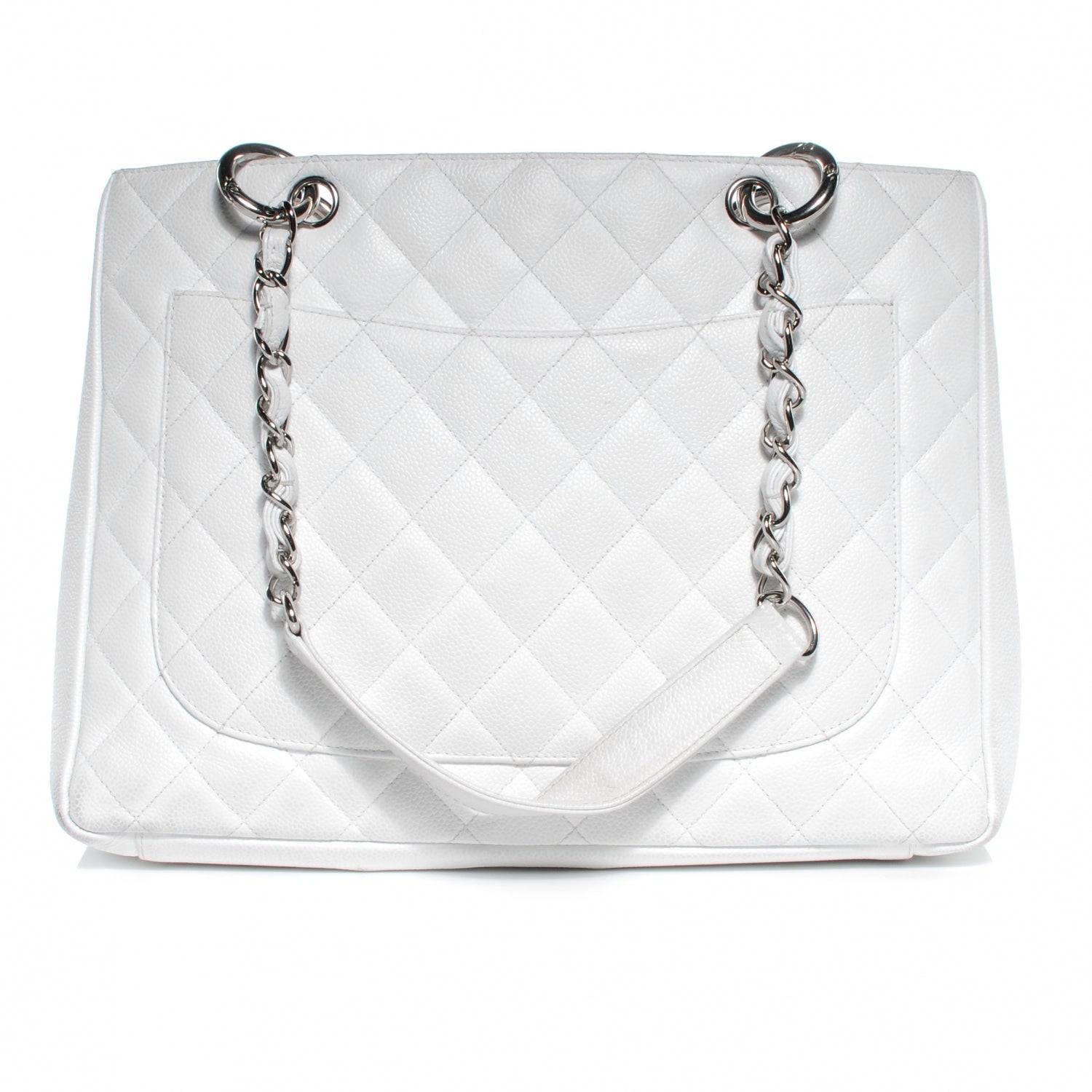 Chanel Caviar Grand Shopping Tote GST White 6 of 13