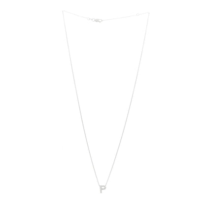 Roberto Coin 18K White Gold Diamond Initial P Pendant Necklace 3 of 6