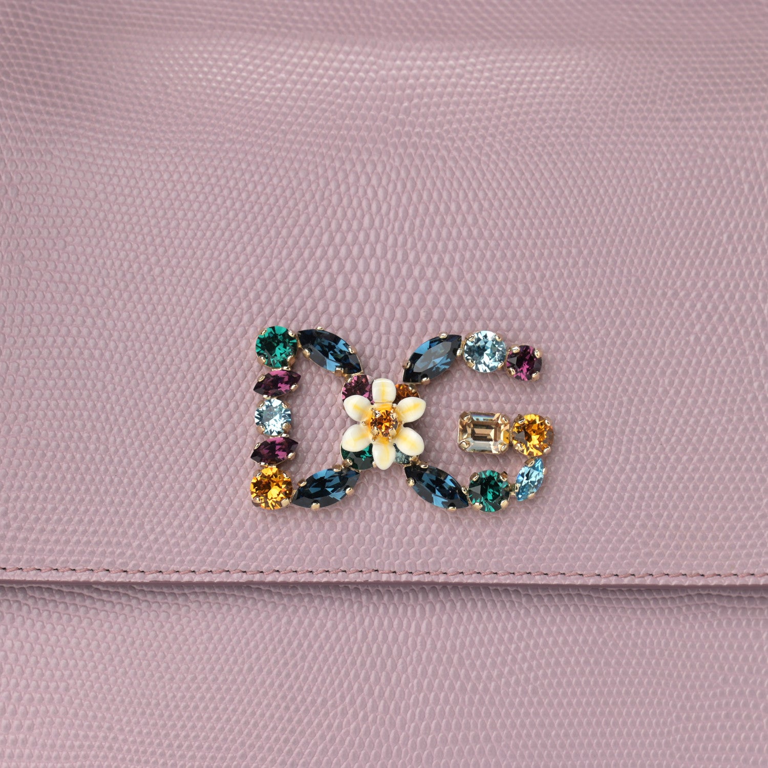 Dolce & Gabbana Stampa Iguana Crystal Medium Miss Sicily Satchel Purple 8 of 10