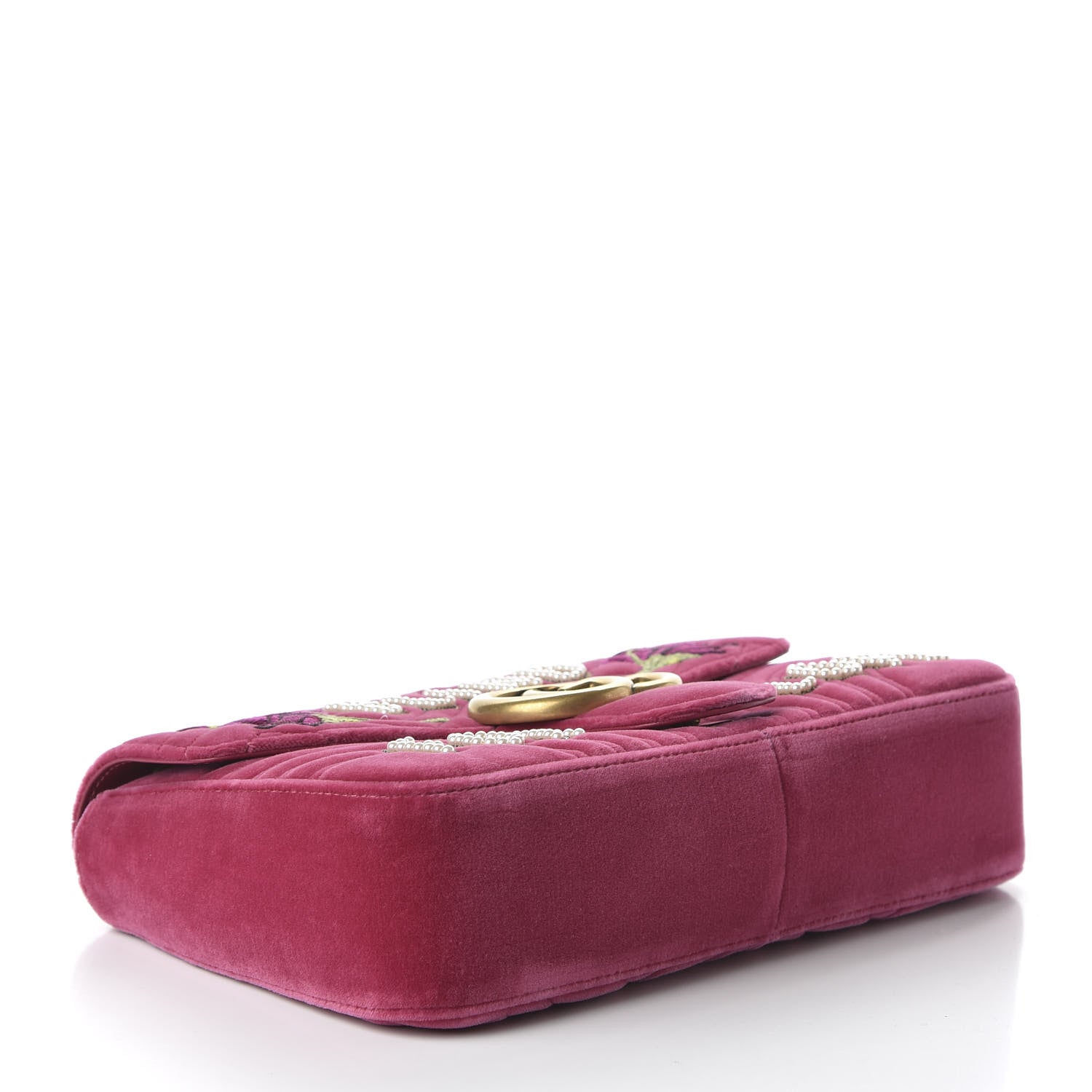 Gucci Velvet Matelasse Blind for Love Embroidered Medium GG Marmont Shoulder Bag Light Raspberry Rose Multicolor 4 of 10