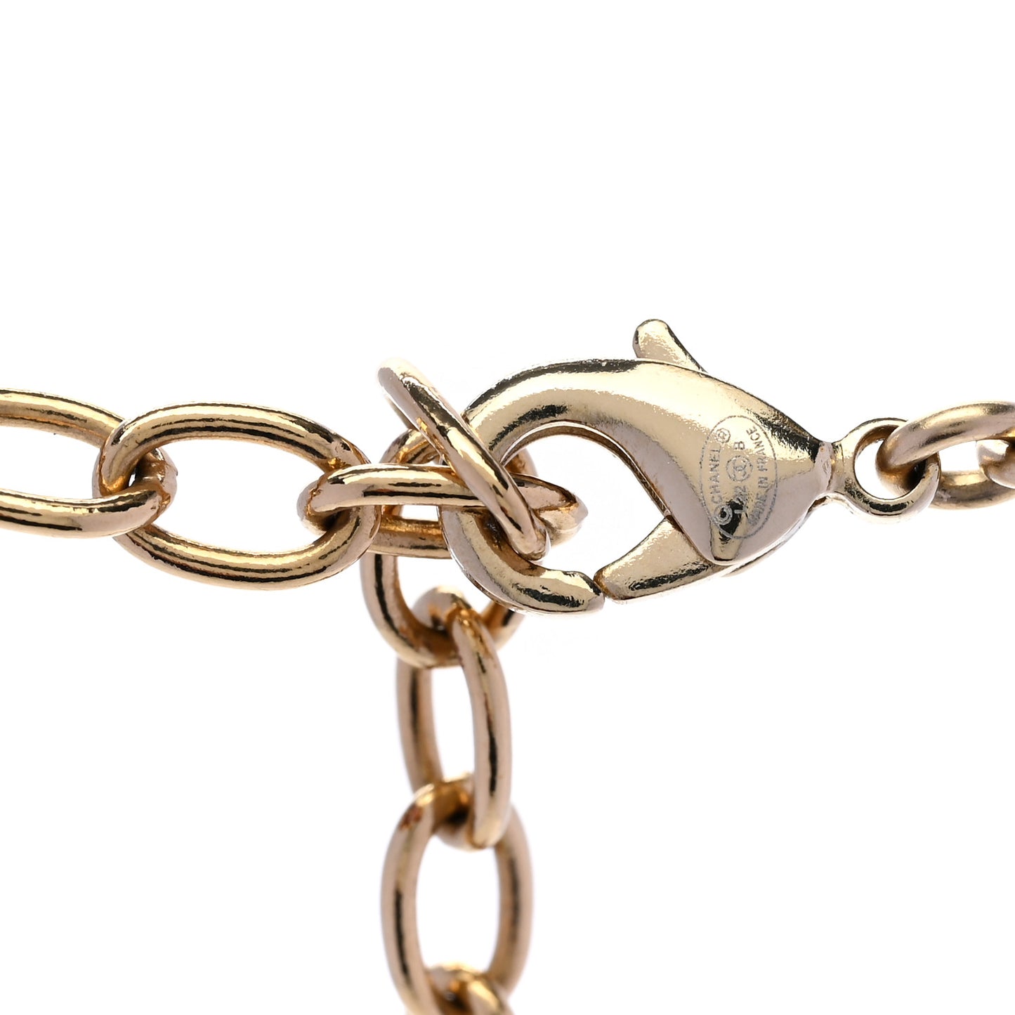 Crystal Pearl Resin CC Chain Necklace Gold Pearly White Black