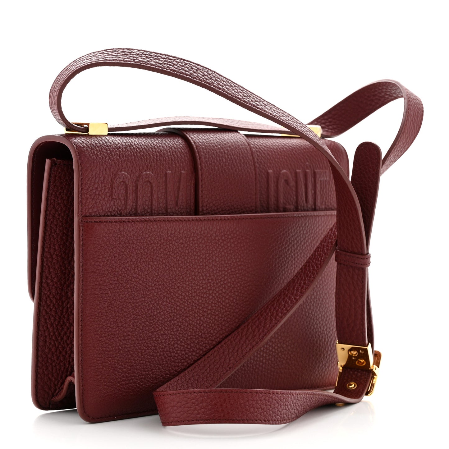 Grained Calfskin 30 Montaigne Flap Bag Red Brick