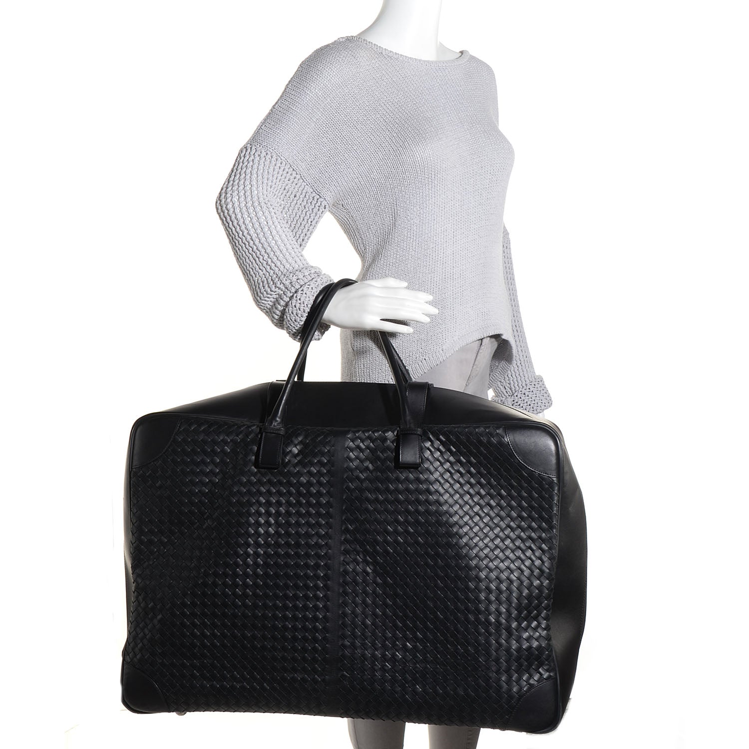 Bottega Veneta Nappa Intrecciato Luggage Travel Bag Nero Black 2 of 7