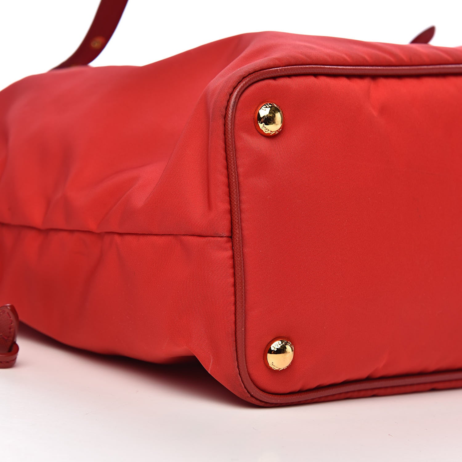 Prada Tessuto Nylon Saffiano Tote Rosso 9 of 12