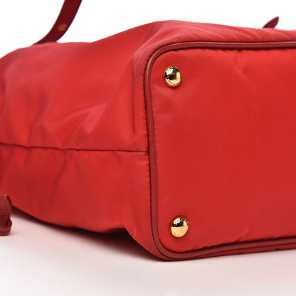 Prada Tessuto Nylon Saffiano Tote Rosso 9 of 12