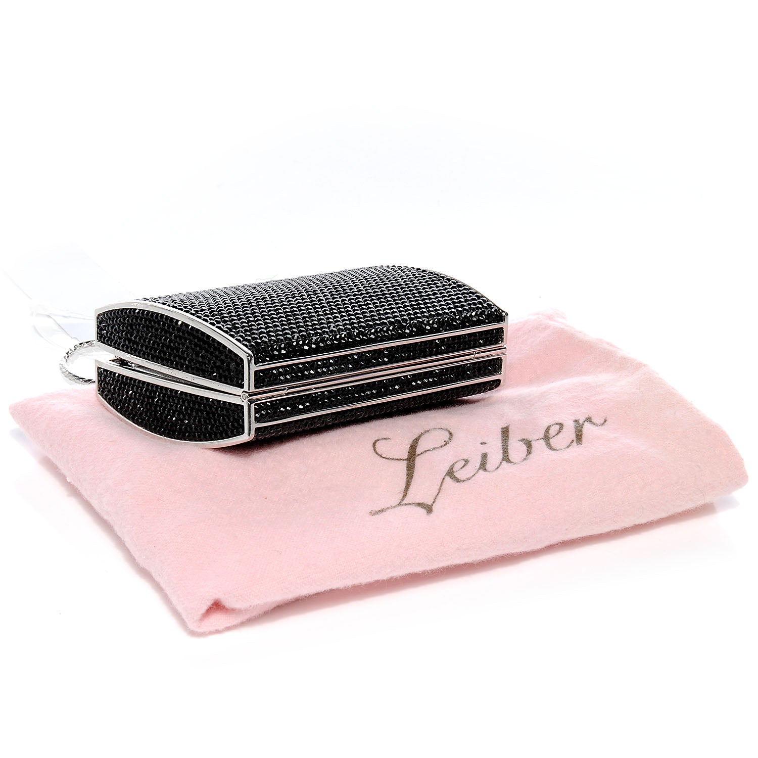 Judith Leiber Swarovski Crystal Minaudiere Clutch Black 4 of 6