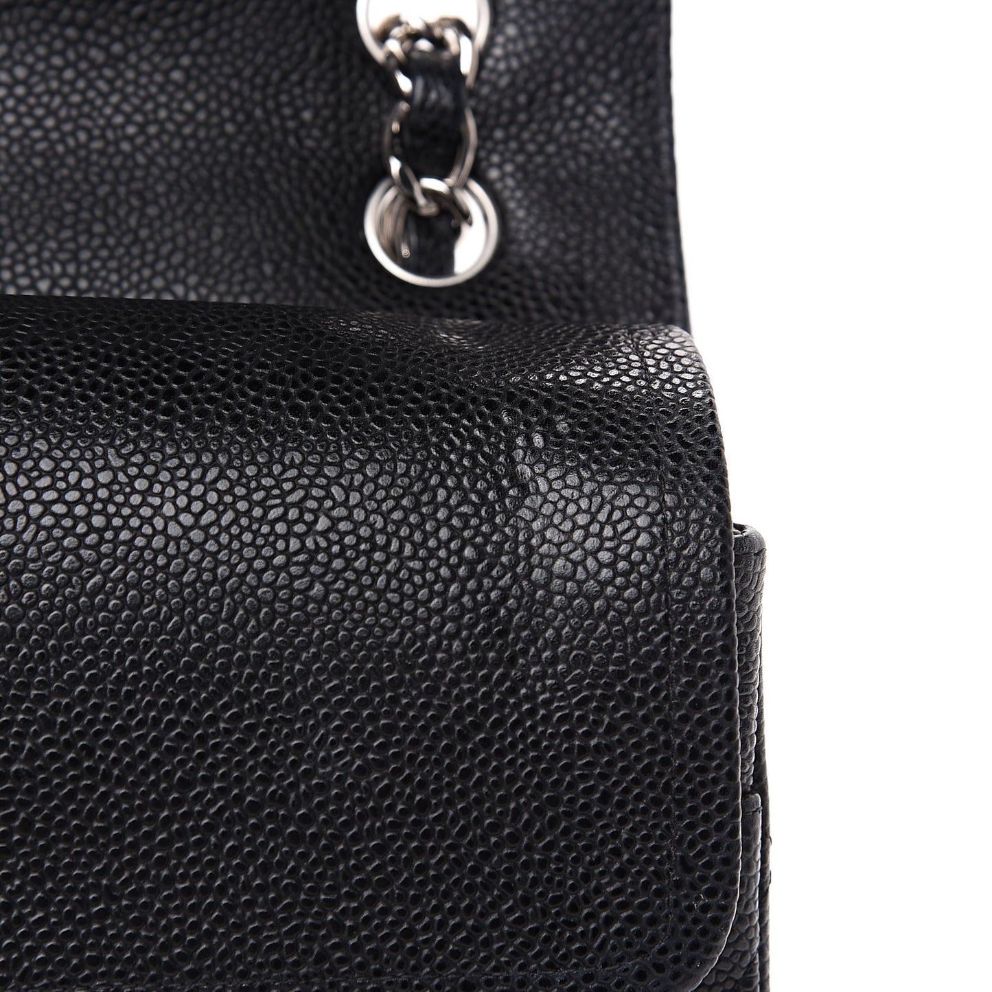 Caviar Quilted Jumbo Double Flap Black
