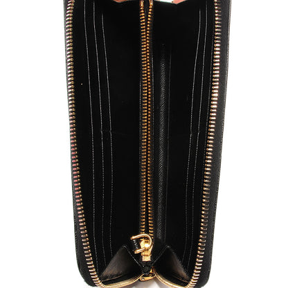 Prada Saffiano Zip Around Wallet Nero Black 5 of 8