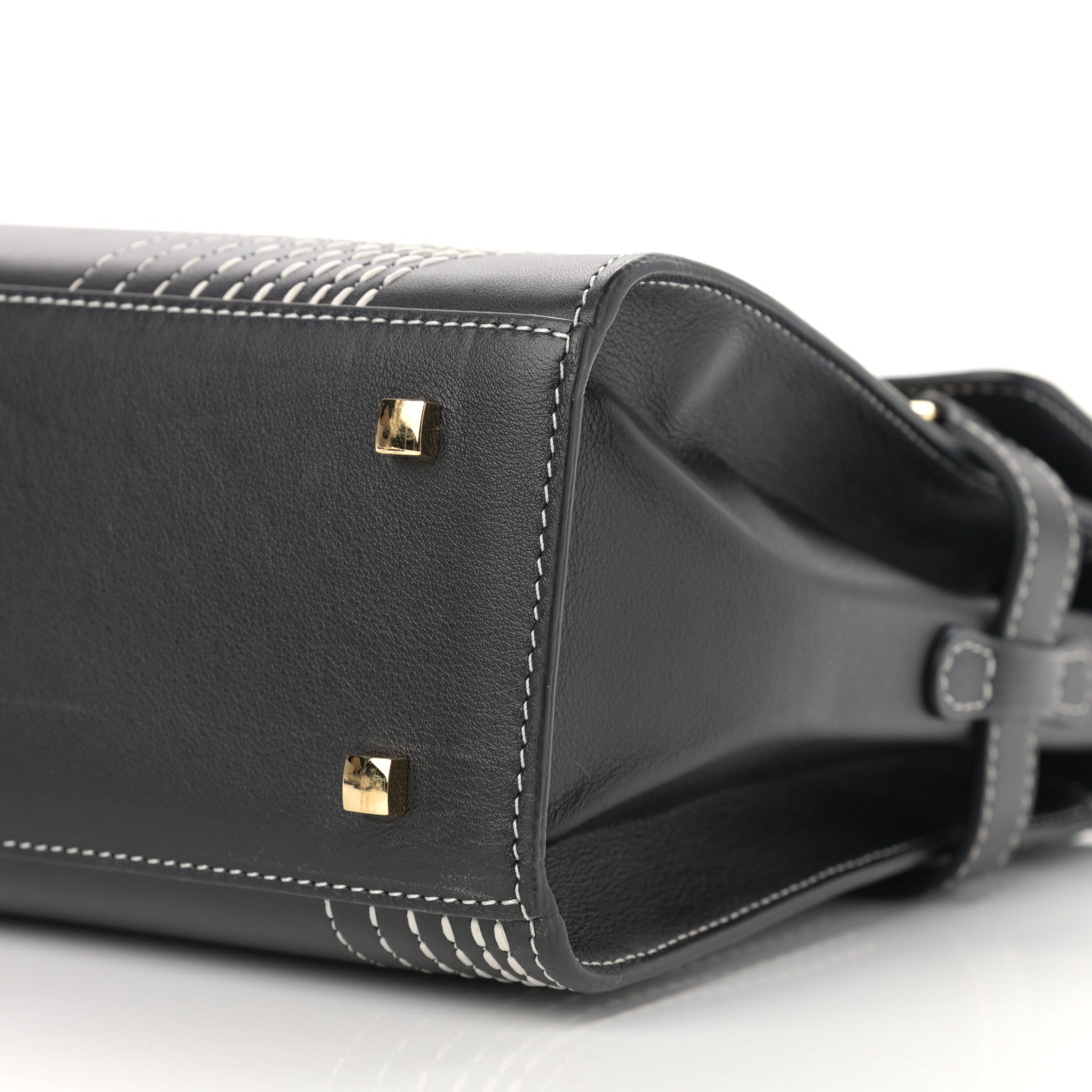 Delvaux Calfskin Stitch MM Tempete Satchel Black 9 of 10