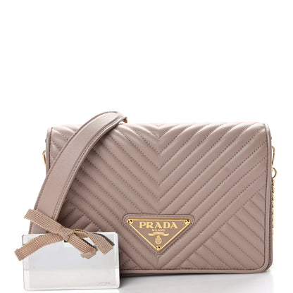 Prada Nappa Impunture Diagramme Chain Crossbody Bag Cipria 3 of 11