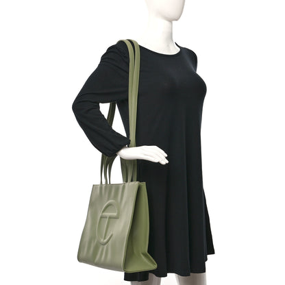 Telfar Vegan Leather Medium Shopping Bag Drab 2 of 8