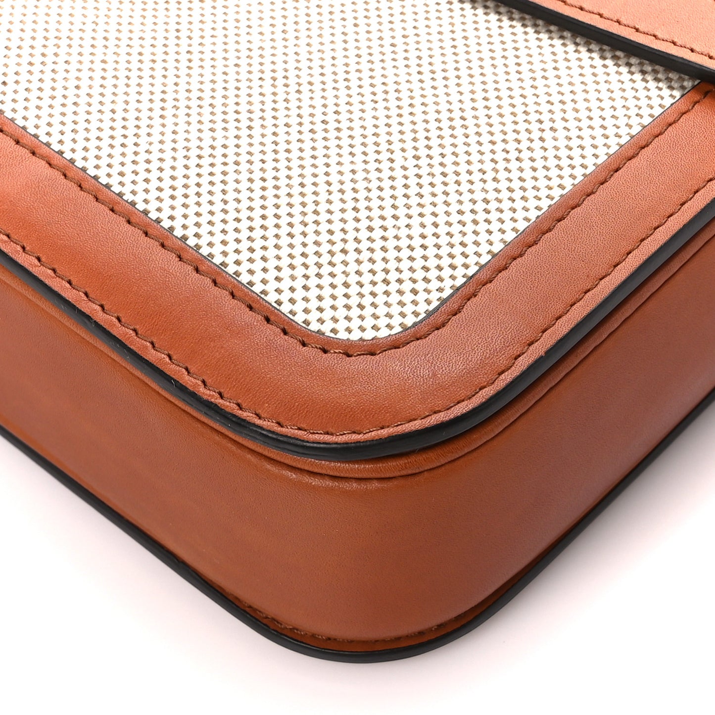 Textile Natural Calfskin Large Triomphe Tan White